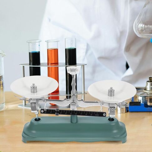 Scientific Laboratory Three-Beam Balance Scale 500g with Weights and Pallet Tray for Physics and Chemistry Experiments, Portable Mechanical Scale for School and Lab Use in Kuwait