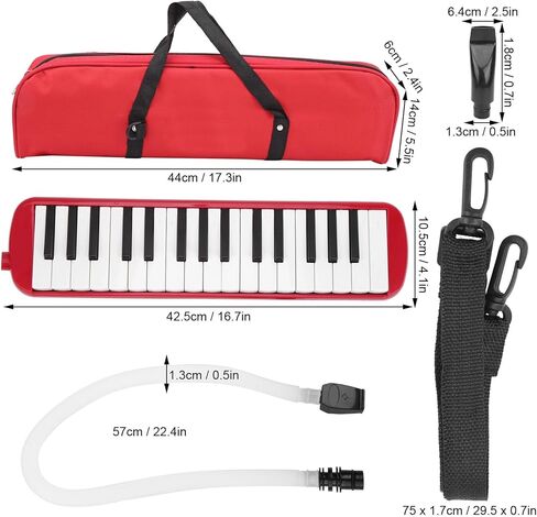 32 Key Wind Piano, Portable Keyboard with Carrying Bag, 32 Note Melodica Instrument for Students, Beginners, Professionals and Live Performances(Red) in Saudi Arabia