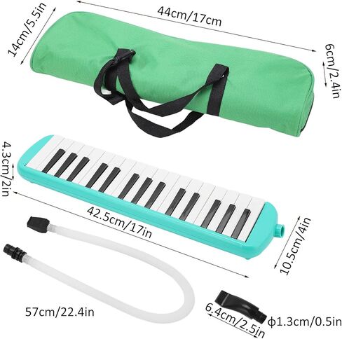 Melodica Instrument, ABS Air Piano Keyboard 32 Key Professional Mouth Pianos Melodica With Short Mouthpiece (Green) in Kuwait