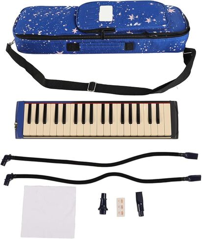 37 Key Melodica Air Piano Keyboard Instrument with Double Soft Tubes and 2pcs Mouthpiece, Comes with Carrying Bag in Saudi Arabia