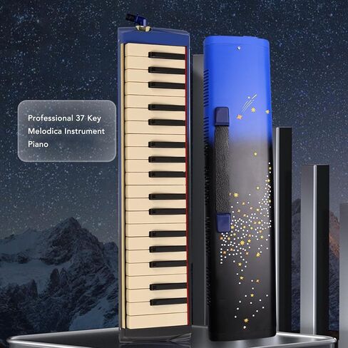 37 Key Melodica Air Piano Keyboard Instrument with Double Soft Tubes and 2pcs Mouthpiece, Comes with Carrying Bag in Saudi Arabia