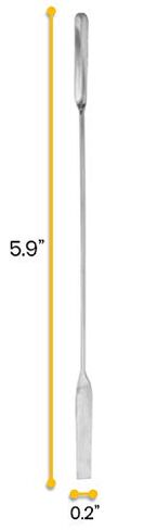 Micro Spatula Spoon, 5.9" - Stainless Steel, Polished - One 0.2" Flat End, One 0.2" Scoop End - Eisco Labs in Kuwait