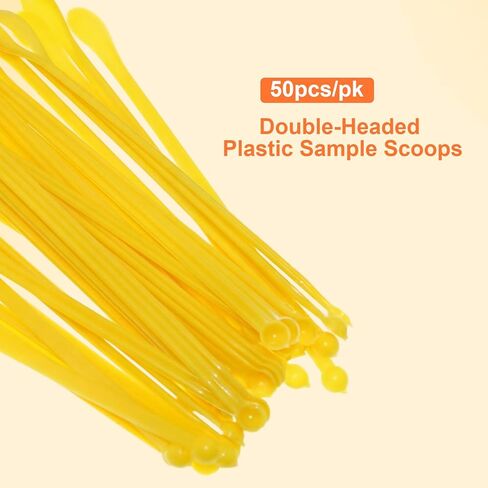 50 قطعة من ملاعق القياس الصغيرة للمختبر، ملعقة خلط بلاستيكية برأسين، مجارف أخذ العينات خفيفة الوزن، ملعقة للاستعمال مرة واحدة للمساحيق والعمل في المختبر والمنزل in Kuwait