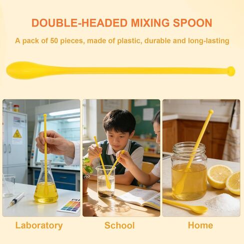 50 قطعة من ملاعق القياس الصغيرة للمختبر، ملعقة خلط بلاستيكية برأسين، مجارف أخذ العينات خفيفة الوزن، ملعقة للاستعمال مرة واحدة للمساحيق والعمل في المختبر والمنزل in Kuwait