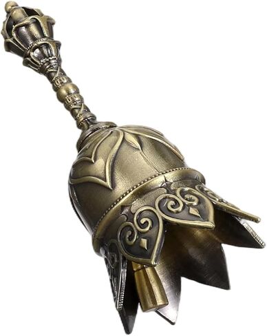 Super Loud Brass Hand Bell for Ringing at Wedding, Lotus, Seniors Bedside, Teacher Classroom, Dinner Bell Service Call Bells Handbells Tibetan & Meditation Bells (Bronze) in Saudi Arabia