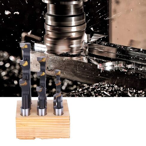 9 Piece Boring Bar Set, High Speed Steel, 5/16 to 9/16 Hole Diameter, Accurate Drilling Depth up to 3, Compact Storage for CNC Lathe Users in Saudi Arabia