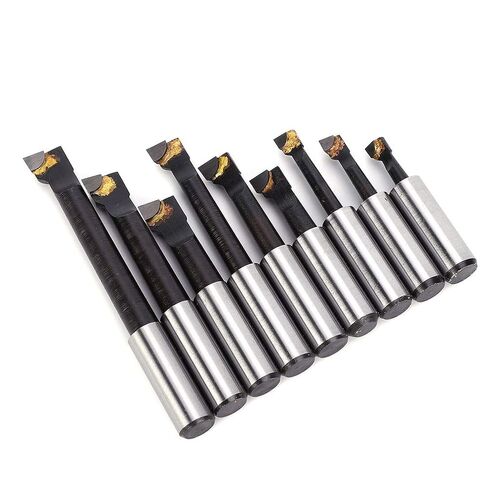 9 Piece Boring Bar Set, High Speed Steel, 5/16 to 9/16 Hole Diameter, Accurate Drilling Depth up to 3, Compact Storage for CNC Lathe Users in Saudi Arabia