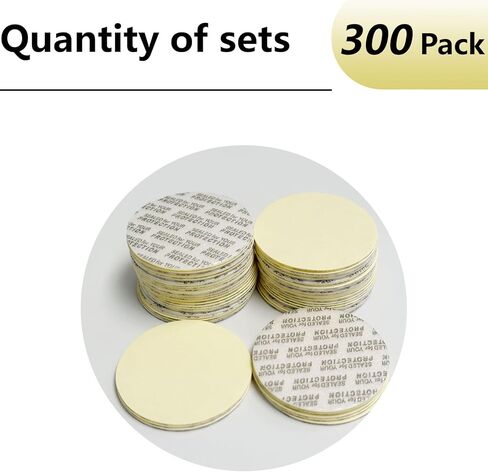 38mm Pressure Sensitive Seal, 300 Pack Adhesive PS Foam Lid Cap Liners with Dustproof Paper Back, Tamper Resistant for Plastic Glass Jar Bottle Cap Seals (38mm/1.5") in Kuwait