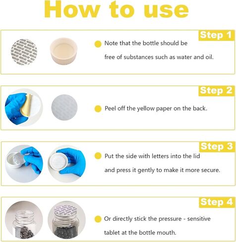 38mm Pressure Sensitive Seal, 300 Pack Adhesive PS Foam Lid Cap Liners with Dustproof Paper Back, Tamper Resistant for Plastic Glass Jar Bottle Cap Seals (38mm/1.5") in Kuwait