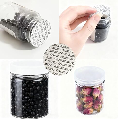 38mm Pressure Sensitive Seal, 300 Pack Adhesive PS Foam Lid Cap Liners with Dustproof Paper Back, Tamper Resistant for Plastic Glass Jar Bottle Cap Seals (38mm/1.5") in Kuwait