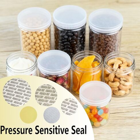 38mm Pressure Sensitive Seal, 300 Pack Adhesive PS Foam Lid Cap Liners with Dustproof Paper Back, Tamper Resistant for Plastic Glass Jar Bottle Cap Seals (38mm/1.5") in Kuwait