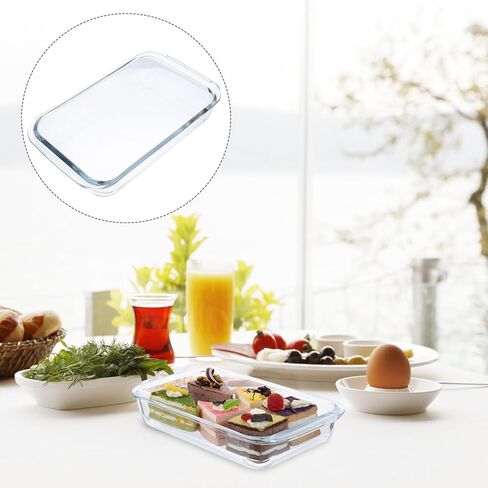 Heat-resistant Tempered Glass Rectangular Bakeware 1l Microwave Oven Safe Glass Baking Tray for Home Kitchen Cooking and Grill in Saudi Arabia