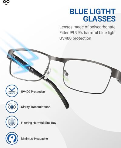 3PCS Blue Light Glasses Men - Bluelight Blocking Computer Metal Thin Frame For Mens/Women in Kuwait