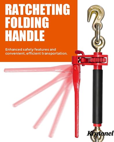 Load Binder & Grade 70 Chain Kit, 5/16" x 10 ft Transport Chains with Folding Handle Binders, 4,700 lb Working Load, 2 Pack in Kuwait