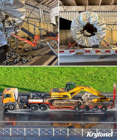 Load Binder & Grade 70 Chain Kit, 5/16" x 10 ft Transport Chains with Folding Handle Binders, 4,700 lb Working Load, 2 Pack in Kuwait