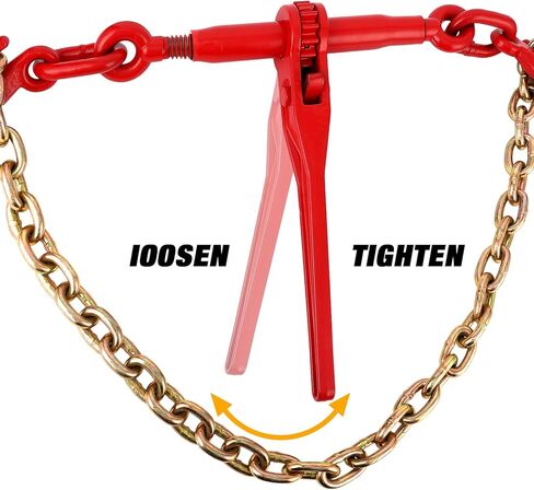 3/8in-1/2in Chains Binders Set of 2, Heavy Duty Ratchet Binders with 2x10FT Chains, 12000 LBS WLL for Towing, Flatbed Cargo Securement, Industrial Hauling for Truckers & Contractors in Kuwait