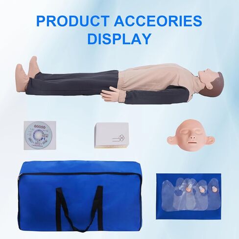 CPR Dummy Manikins Training Kit, Professional CPR Mannequin Test Dummies Adult with Medium Skin MCR Med-ical Accessories, CPR Training Dummy Set for Classroom or Research Centers in Kuwait