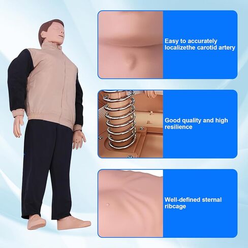 CPR Dummy Manikins Training Kit, Professional CPR Mannequin Test Dummies Adult with Medium Skin MCR Med-ical Accessories, CPR Training Dummy Set for Classroom or Research Centers in Kuwait