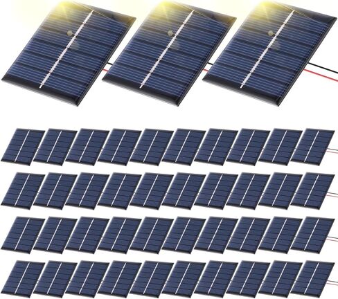 Kanayu 30 PCS Small Solar Panels3V 120MA Mini Polycrystalline Solar Cells DIY System Kits Epoxy Solar Panel Module Photovoltaic Cells Charger 60 x 55 mm for Solar Light Phone Charger Flashlight in Kuwait