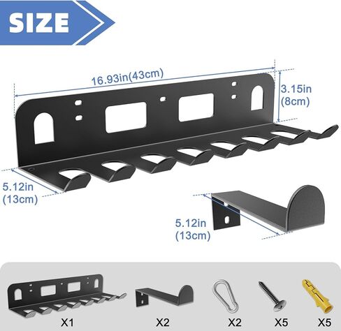 Multi-Purpose Gym Equipment Storage Rack for Resistance Bands,Heavy-Duty Wall-mounted Gym Home Rack for Exercise Bands,Yoga mat,Jump Ropes,Barbells,Home Gym Accessories Organization Storage Rack in Kuwait