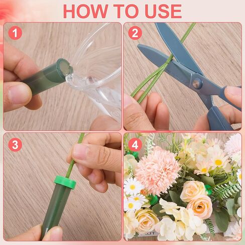 30Pcs Flower Water Tube, 5.71 Inch Plastic Floral Tubes for Fresh Flower Stem, Single Floral Vials with Caps Arranging Supplies for Roses Bouquets Flowers- Green in Saudi Arabia
