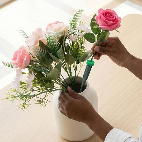 30Pcs Flower Water Tube, 5.71 Inch Plastic Floral Tubes for Fresh Flower Stem, Single Floral Vials with Caps Arranging Supplies for Roses Bouquets Flowers- Green in Saudi Arabia