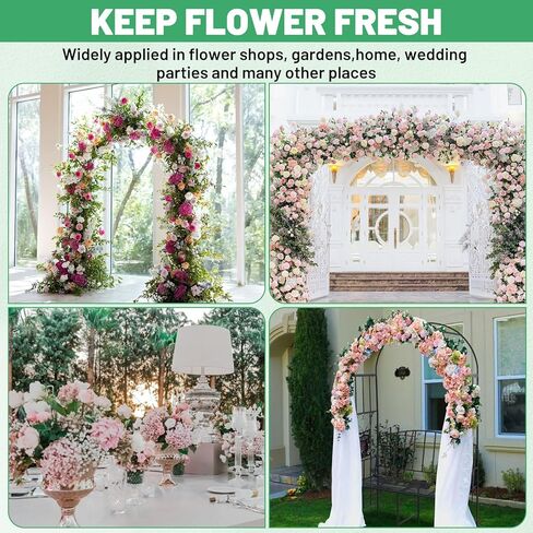 Yuanan 200 قطعة من أنابيب المياه الزهرية للزهور، 200 قطعة من أنبوب مياه الزهرة الخضراء مقاس 6 بوصة مع أغطية مطاطية أنبوب جذعي للزهور البلاستيكية لترتيبات جذع الزهور الطازجة ومستلزمات بائعي الزهور in Kuwait