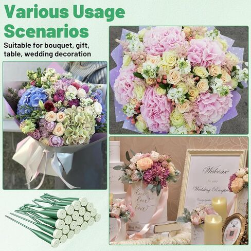 Yuanan 200 قطعة من أنابيب المياه الزهرية للزهور، 200 قطعة من أنبوب مياه الزهرة الخضراء مقاس 6 بوصة مع أغطية مطاطية أنبوب جذعي للزهور البلاستيكية لترتيبات جذع الزهور الطازجة ومستلزمات بائعي الزهور in Kuwait