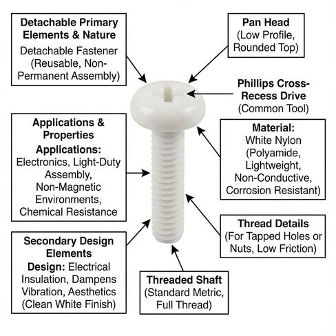 NACX M4 x 30mm Nylon Pan Head Machine Screws Thread Round Head Screws Bolts, 120Pcs in Kuwait