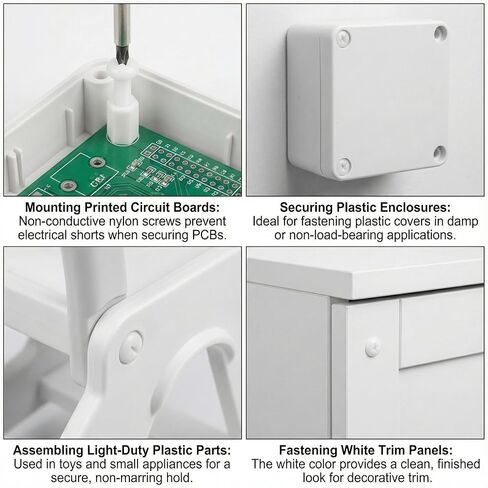 NACX M4 x 30mm Nylon Pan Head Machine Screws Thread Round Head Screws Bolts, 120Pcs in Kuwait