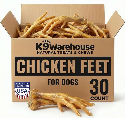 K9warehouse - علاجات أقدام الدجاج للكلاب - 12 قطعة - أقدام الدجاج للكلاب - علاجات أقدام الدجاج الطبيعية والمجففة والمجففة للكلاب - مضغ الكلاب المكون من مكون واحد - بديل لأقدام البط in Kuwait