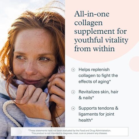 Youtheory Collagen + Biotin - Advanced Collagen Supplement - with Hydrolyzed Peptides, Vitamin C & Vitamin B - Supports Hair Growth, Nail Health & Skin - 390 Tablets in Saudi Arabia
