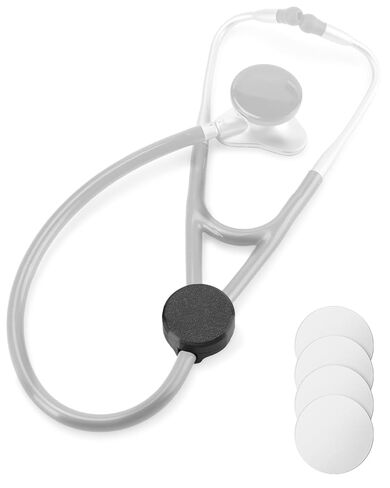 Stethoscope Tracker Holder for EKO CORE 500, Littmann CORE Digital Stethoscope & Littmann Cardiology IV – Compatible with AirTag – Stethoscope Safety Tracker Case with 4 Name Stickers, Black in Kuwait