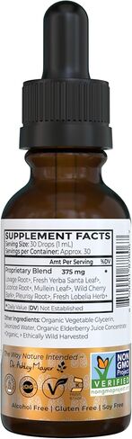 Dr. Green Mom Bronchial Calm Kids - Natural Cough Liquid Drops for Babies, Toddlers & Children - Herbal Kids Cold & Flu Support - Natural, Sugar-Free, Non-GMO, Dye-Free in Kuwait