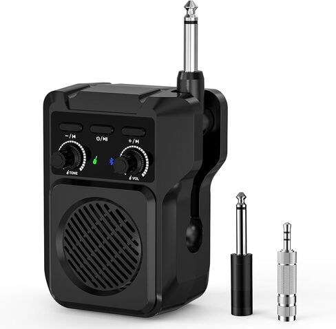 ZealSound Mini Guitar Amp with Bluetooth, 5W Portable Practice Amp with 4 Built-in Effects (Clean, Overdrive, Distortion, Reverb), USB Playback, Rechargeable Up to 8 Hours for Electric Guitar & Bass in Saudi Arabia