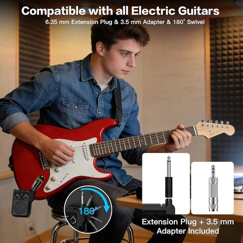 ZealSound Mini Guitar Amp with Bluetooth, 5W Portable Practice Amp with 4 Built-in Effects (Clean, Overdrive, Distortion, Reverb), USB Playback, Rechargeable Up to 8 Hours for Electric Guitar & Bass in Saudi Arabia