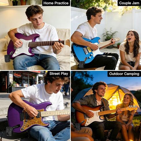 ZealSound Mini Guitar Amp with Bluetooth, 5W Portable Practice Amp with 4 Built-in Effects (Clean, Overdrive, Distortion, Reverb), USB Playback, Rechargeable Up to 8 Hours for Electric Guitar & Bass in Saudi Arabia