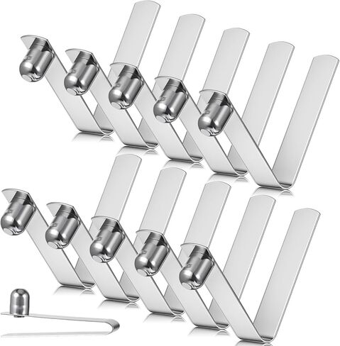 16 PCS Push Button Spring Clips, V Shaped Tent Pole Clips Stainless Steel Kayak Spring Snap Tube Locking Pin Clip for Camping Kayak Paddle Tent Pole (8mm) in Saudi Arabia