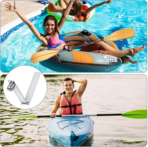 16 PCS Push Button Spring Clips, V Shaped Tent Pole Clips Stainless Steel Kayak Spring Snap Tube Locking Pin Clip for Camping Kayak Paddle Tent Pole (8mm) in Saudi Arabia