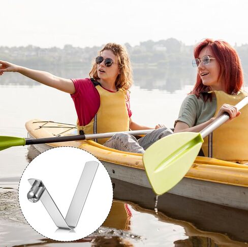 16 PCS Push Button Spring Clips, V Shaped Tent Pole Clips Stainless Steel Kayak Spring Snap Tube Locking Pin Clip for Camping Kayak Paddle Tent Pole (8mm) in Saudi Arabia