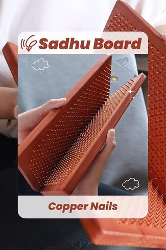 Sadhu Board - Copper nails, 8mm, Large Size, For beginners, Wooden boards for feet, for Yoga and Meditation in Saudi Arabia