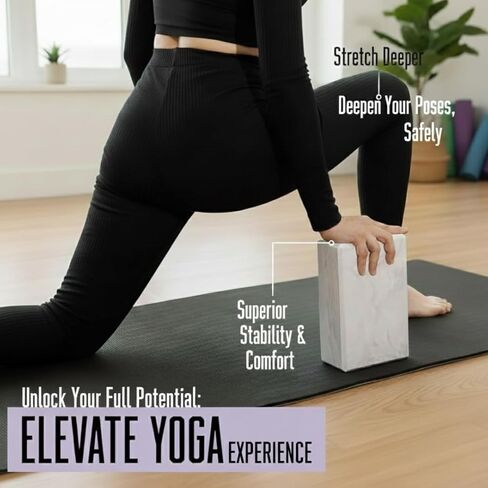 Yoga Block – High-Density Foam Exercise Block for Yoga, Pilates, Stretching & Meditation – Non-Slip, Lightweight & Durable by Lunai in Kuwait