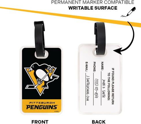 علامة الأمتعة Desert Cactus Pittsburgh Penguins - بطاقة تعريف السفر الرسمية لدوري الهوكي الوطني NHL للحقائب والحقائب والحقائب المحمولة (علامة الأمتعة الأكريليك B) in Kuwait