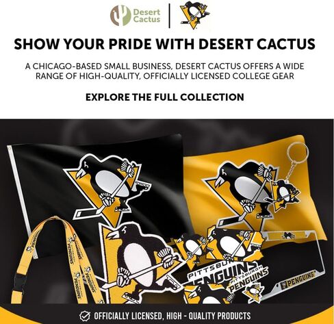 علامة الأمتعة Desert Cactus Pittsburgh Penguins - بطاقة تعريف السفر الرسمية لدوري الهوكي الوطني NHL للحقائب والحقائب والحقائب المحمولة (علامة الأمتعة الأكريليك B) in Kuwait