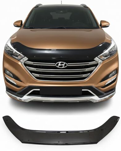 Hood Deflector Bug Shield يناسب Hyundai Tucson 2022-2025 | حارس حارس المقعد المحرك المحرك الملحقات الخارجية التلقائية السوداء in Kuwait