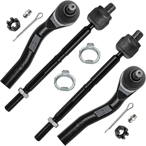 Detroit Axle - 4pc Front Tie Rod Ends for Toyota 2009-2019 Corolla 2009-2014 Matrix, Inner Outer Tie Rod Ends 2010 2011 2012 2013 Suspension Replacement in Kuwait