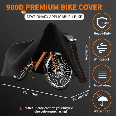 غطاء دراجة لـ 1/2/3Bike-900D غطاء دراجة مقاوم للماء عالي التحمل وحماية تخزين الدراجة في الهواء الطلق ضد الثلج والمطر | غطاء دراجة للدراجة الإلكترونية والجبل والطرق والهجين والسكوتر ودراجة الشاطئ (غطاء دراجة L-1) in Saudi Arabia