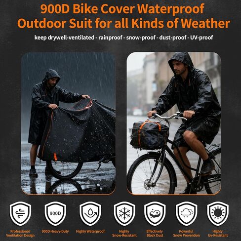 غطاء دراجة لـ 1/2/3Bike-900D غطاء دراجة مقاوم للماء عالي التحمل وحماية تخزين الدراجة في الهواء الطلق ضد الثلج والمطر | غطاء دراجة للدراجة الإلكترونية والجبل والطرق والهجين والسكوتر ودراجة الشاطئ (غطاء دراجة L-1) in Saudi Arabia