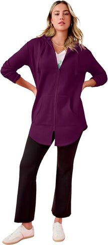 Roaman's Women's Plus Size Fleece Zip Hoodie Sweatshirt in Kuwait