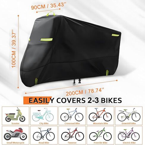 Bike Cover for 1, 2 Bikes Outdoor Waterproof Bicycle Covers 420D Heavy Duty Ripstop Material Offers Constant Protection for All Types of Bicycles All Through The 4 Seasons in Saudi Arabia